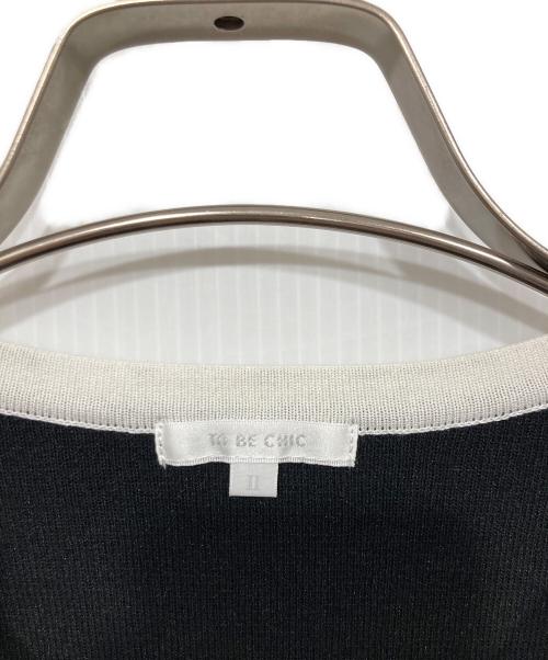 TO BE CHIC（トゥービーシック）TO BE CHIC (トゥービーシック) リボンポケットカーディガン ブラック サイズ:2の古着・服飾アイテム