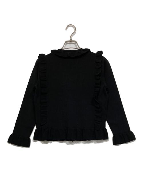 TO BE CHIC（トゥービーシック）TO BE CHIC (トゥービーシック) フリルニットカーディガン ブラック サイズ:2 未使用品の古着・服飾アイテム
