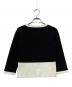 TO BE CHIC (トゥービーシック) スパンコール×リボンデザインニット ブラック×ホワイト サイズ:40 未使用品：7000円