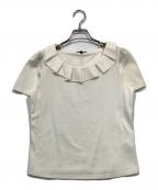 TO BE CHICトゥービーシック）の古着「フリルカラー半袖カットソー」｜ホワイト