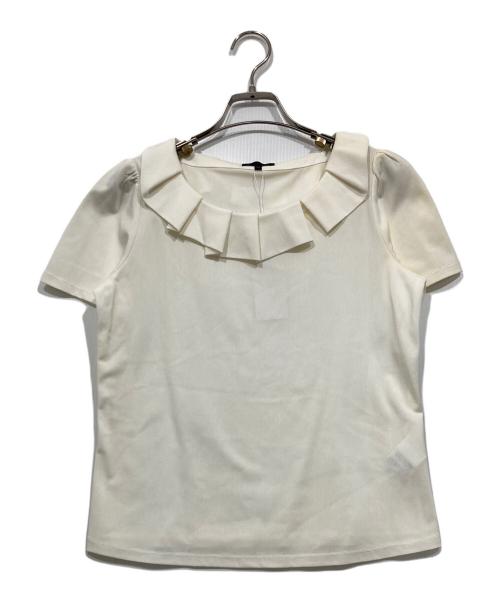 TO BE CHIC（トゥービーシック）TO BE CHIC (トゥービーシック) フリルカラー半袖カットソー ホワイト サイズ:40の古着・服飾アイテム