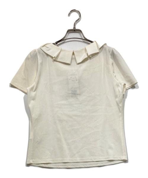TO BE CHIC（トゥービーシック）TO BE CHIC (トゥービーシック) フリルカラー半袖カットソー ホワイト サイズ:40の古着・服飾アイテム