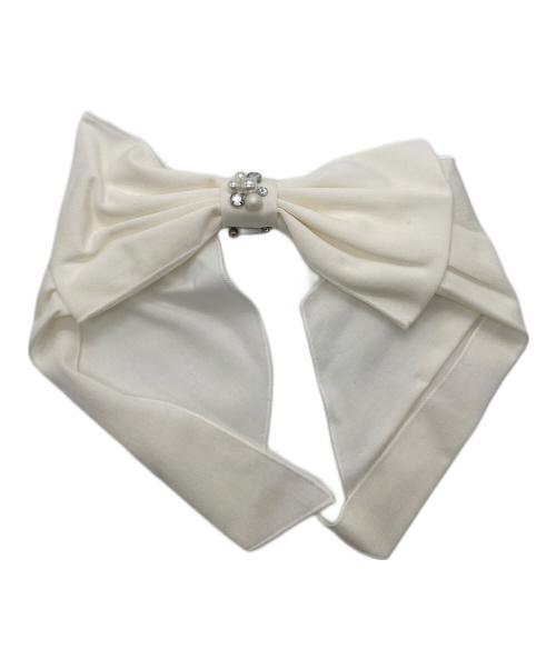 TO BE CHIC（トゥービーシック）TO BE CHIC (トゥービーシック) フリルカラー半袖カットソー ホワイト サイズ:40の古着・服飾アイテム