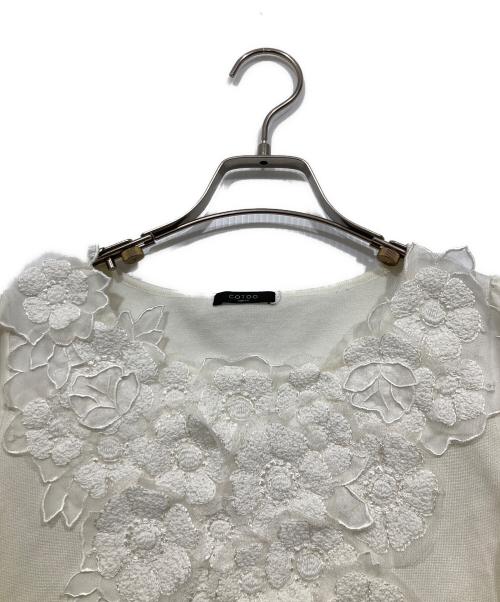 COTOO（コトゥー）COTOO (コトゥー) フラワーモチーフニット ホワイト サイズ:38の古着・服飾アイテム