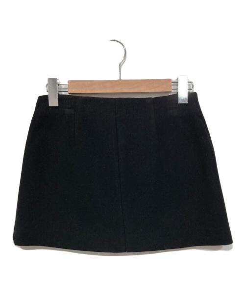 MIU MIU（ミュウミュウ）MIU MIU (ミュウミュウ) ウールミニスカート ブラック サイズ:38の古着・服飾アイテム