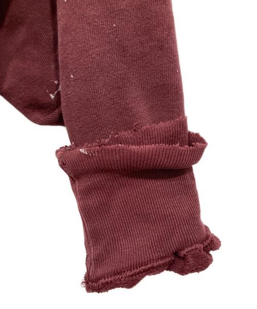 Champion（チャンピオン）Champion (チャンピオン) ペイント加工ダメージクルーネックスウェット　90ｓ ボルドー サイズ:Lの古着・服飾アイテム