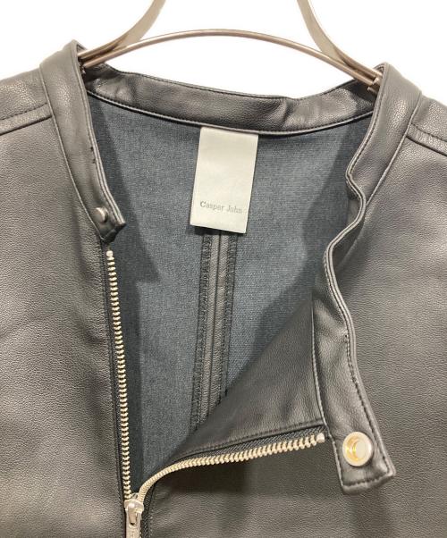 Casper John（キャスパージョン）Casper John (キャスパージョン) エコレザージャケット ブラック サイズ:Lの古着・服飾アイテム