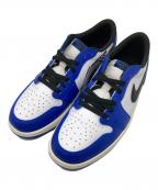 NIKEナイキ）の古着「ローカットスニーカー / AIR JORDAN 1 RETRO LOW」｜ブルー×ホワイト / WHITE/BLA