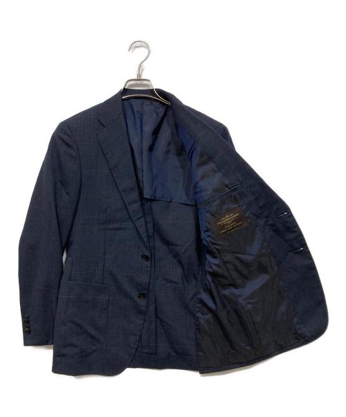 green label relaxing（グリーンレーベルリラクシング）green label relaxing (グリーンレーベルリラクシング) ANONICO ラスティックウインドウペン2B RV 2P- セットアップジャケット ネイビー サイズ:44の古着・服飾アイテム