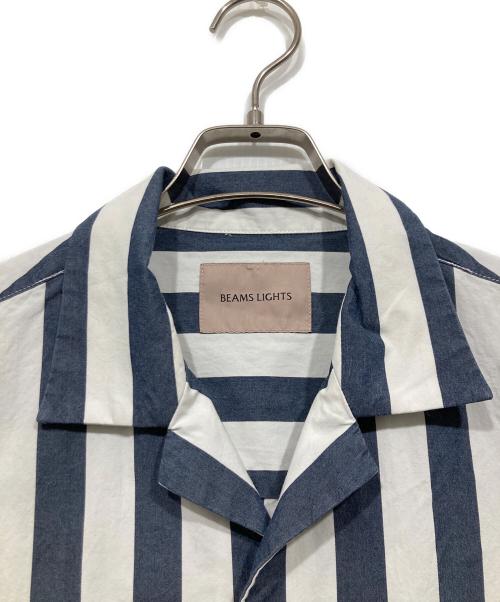 BEAMS Lights（ビームスライト）BEAMS Lights (ビームスライト) ストライプシャツ ブルー×ホワイト サイズ:Mの古着・服飾アイテム