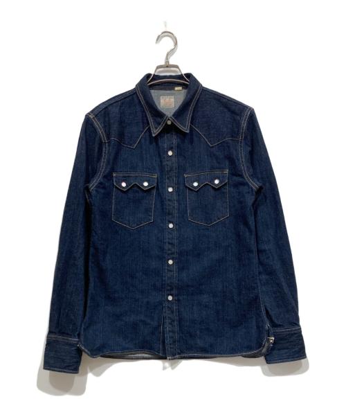 THE FLAT HEAD（ザ・フラットヘッド）THE FLAT HEAD (ザ・フラットヘッド) デニムウエスタンシャツ インディゴ サイズ:40の古着・服飾アイテム