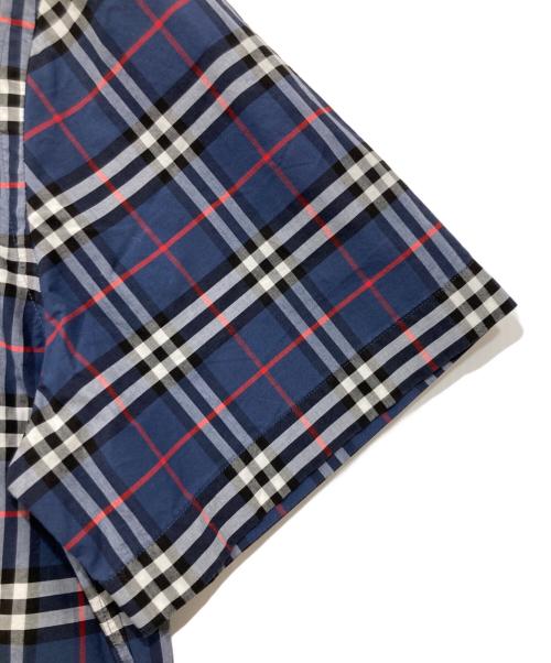 BURBERRY LONDON（バーバリーロンドン）BURBERRY LONDON (バーバリーロンドン) ロゴ刺繍半袖シャツ ブルー サイズ:Mの古着・服飾アイテム