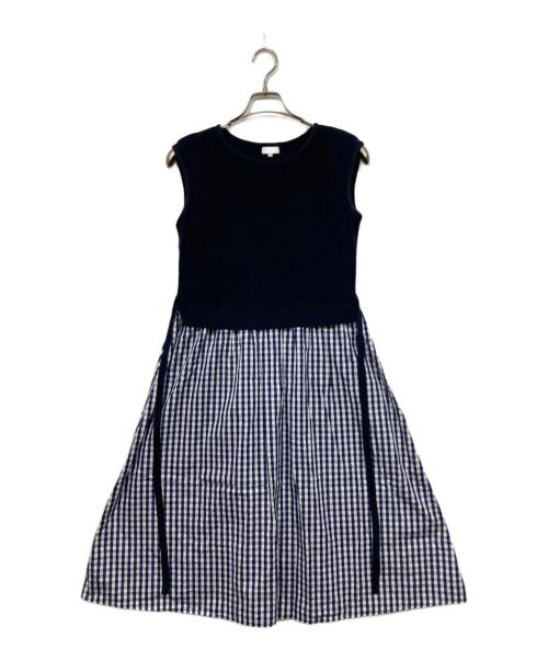 MACKINTOSH PHILOSOPHY（マッキントッシュ フィロソフィー）MACKINTOSH PHILOSOPHY (マッキントッシュ フィロソフィー) チェックノースリーブワンピース ネイビー サイズ:38の古着・服飾アイテム