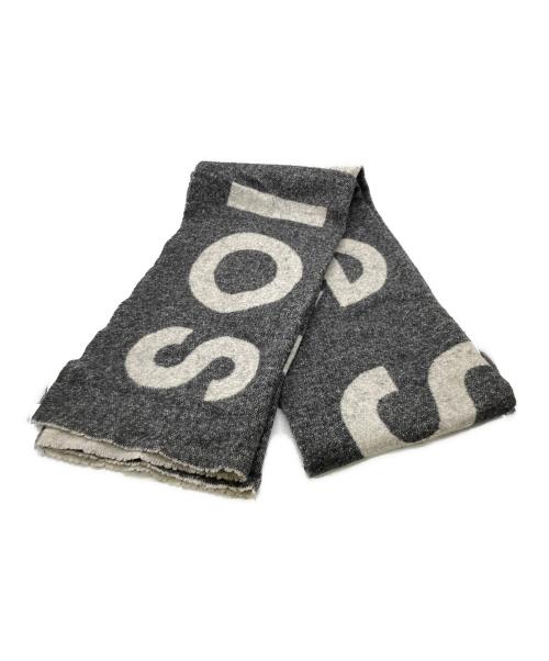 Acne studios（アクネ ストゥディオス）ACNE STUDIOS (アクネ ストゥディオス) ロゴマフラー グレーの古着・服飾アイテム