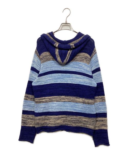 Hysteric Glamour（ヒステリックグラマー）Hysteric Glamour (ヒステリックグラマー) ネイティブボーダー ジップ パーカー ブルー サイズ:Sの古着・服飾アイテム