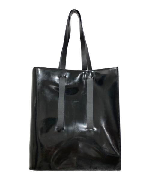 +J（プラスジェイ）+J (プラスジェイ) レザートートバッグ ブラックの古着・服飾アイテム