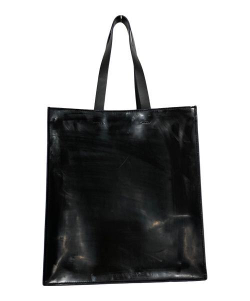 +J（プラスジェイ）+J (プラスジェイ) レザートートバッグ ブラックの古着・服飾アイテム