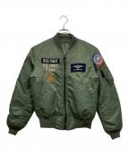 AVIREXアヴィレックス）の古着「MA-1ジャケット / TOM CAT TOP GUN」｜カーキ
