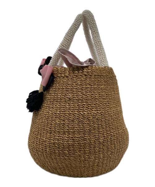 a-jolie（アジョリー）a-jolie (アジョリー) アイラッシュ カゴバッグ ベージュの古着・服飾アイテム