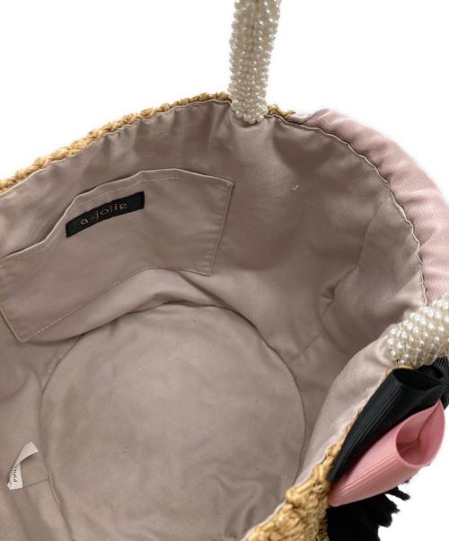 a-jolie（アジョリー）a-jolie (アジョリー) アイラッシュ カゴバッグ ベージュの古着・服飾アイテム