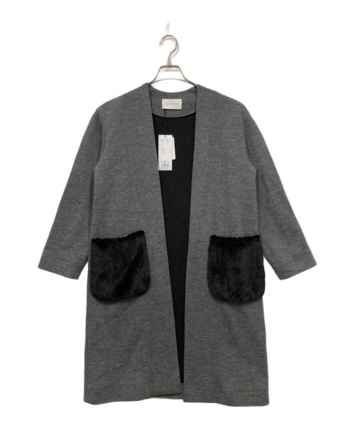 Pinky & Dianne（ピンキーアンドダイアン）Pinky & Dianne (ピンキーアンドダイアン) リバージャージファーポケット グレー サイズ:34 未使用品の古着・服飾アイテム