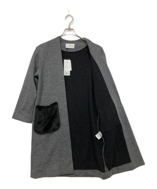 Pinky & Dianne（ピンキーアンドダイアン）Pinky & Dianne (ピンキーアンドダイアン) リバージャージファーポケット グレー サイズ:34 未使用品の古着・服飾アイテム