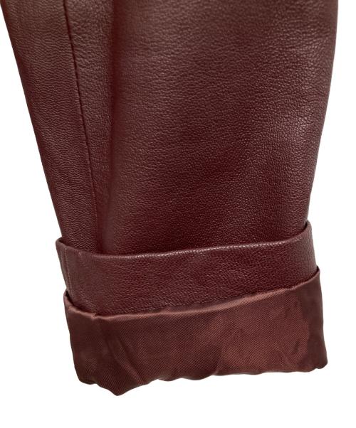 COLE HAAN（コールハーン）COLE HAAN (コールハーン) レザージャケット / アシンメトリーカラージャケット ボルドー サイズ:XSの古着・服飾アイテム