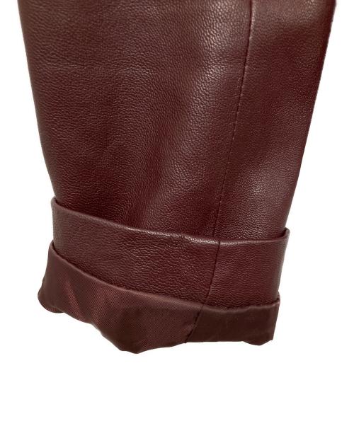 COLE HAAN（コールハーン）COLE HAAN (コールハーン) レザージャケット / アシンメトリーカラージャケット ボルドー サイズ:XSの古着・服飾アイテム