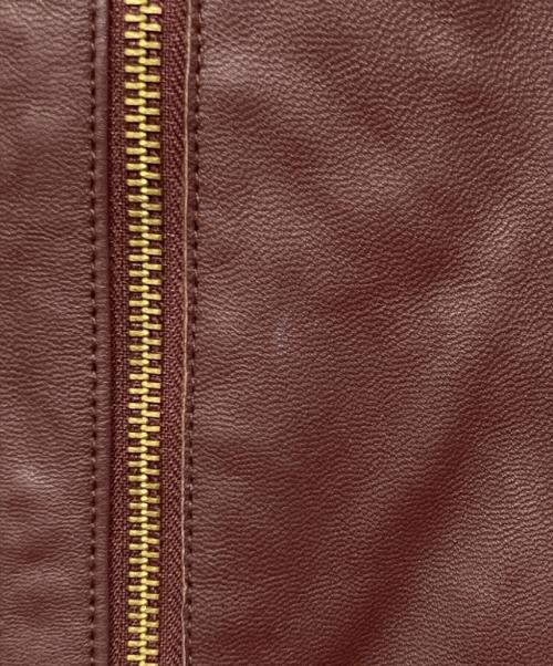COLE HAAN（コールハーン）COLE HAAN (コールハーン) レザージャケット / アシンメトリーカラージャケット ボルドー サイズ:XSの古着・服飾アイテム