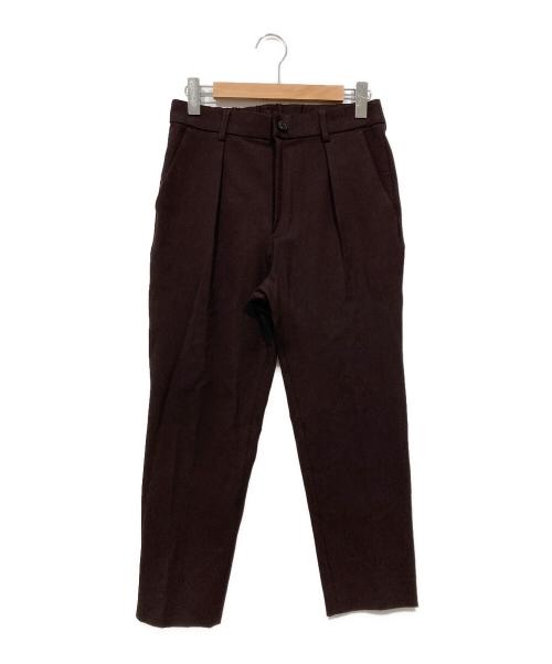 STUDIOUS（ステュディオス）STUDIOUS (ステュディオス) タックテーパードパンツ ブラウン サイズ:2の古着・服飾アイテム