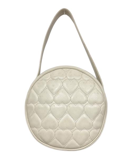 MOSCHINO（モスキーノ）MOSCHINO (モスキーノ) キルティングハートサークルハンドバッグ  ホワイトの古着・服飾アイテム