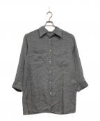 BEAUTY&YOUTHビューティーアンドユース）の古着「シアーギンガムチェック ポケットワイドシャツ -ウォッシャブル」｜グレー