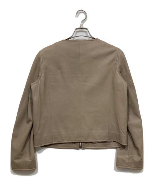 RAY BEAMS（レイ ビームス）RAY BEAMS (レイ ビームス) ノーカラーラムレザージャケット ライトピンク サイズ:1の古着・服飾アイテム