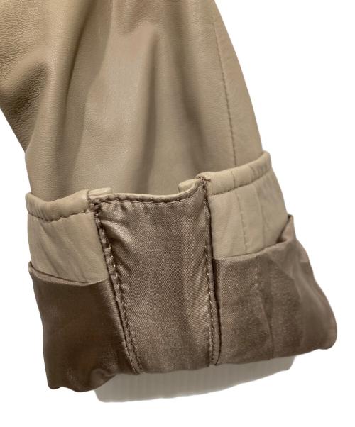 RAY BEAMS（レイ ビームス）RAY BEAMS (レイ ビームス) ノーカラーラムレザージャケット ライトピンク サイズ:1の古着・服飾アイテム