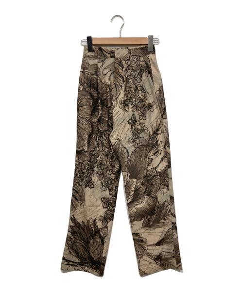 KEITA MARUYAMA（ケイタマルヤマ）KEITA MARUYAMA (ケイタマルヤマ) Ameri (アメリ) 2TUCK STRAIGHT PANTS / 2タックストレートパンツ ベージュ サイズ:Sの古着・服飾アイテム