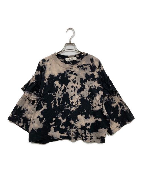 mag.by c（マグバイシー）mag.by c (マグバイシー) ブリーチフリルカットソー ベージュ×ブラック サイズ:ーの古着・服飾アイテム