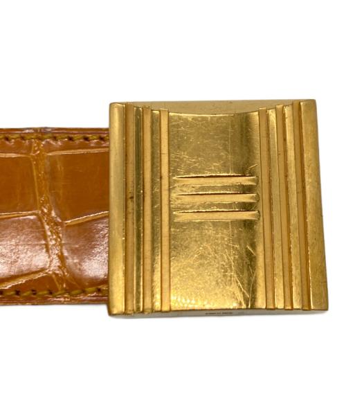 HERMES（エルメス）HERMES (エルメス) カデナバックルベルト (アリゲーター) イエローの古着・服飾アイテム