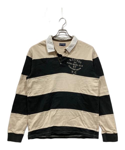 POLO JEANS CO.（ポロジーンズカンパニー）POLO JEANS CO. (ポロジーンズカンパニー) フットボールカットソー ベージュ×グレー サイズ:XLの古着・服飾アイテム