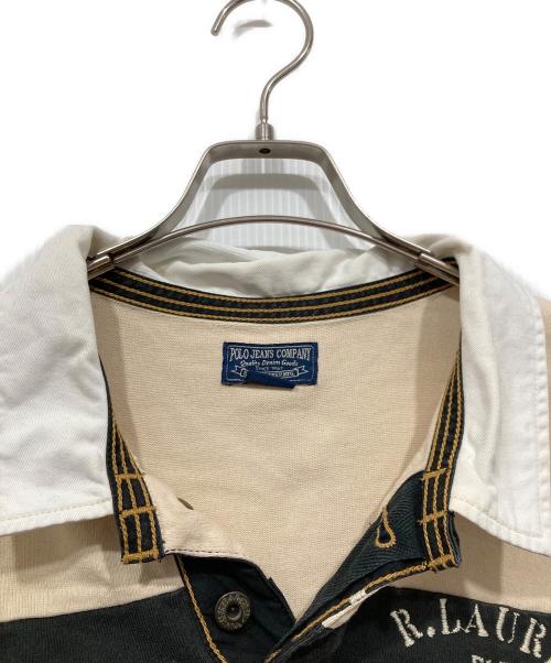 POLO JEANS CO.（ポロジーンズカンパニー）POLO JEANS CO. (ポロジーンズカンパニー) フットボールカットソー ベージュ×グレー サイズ:XLの古着・服飾アイテム