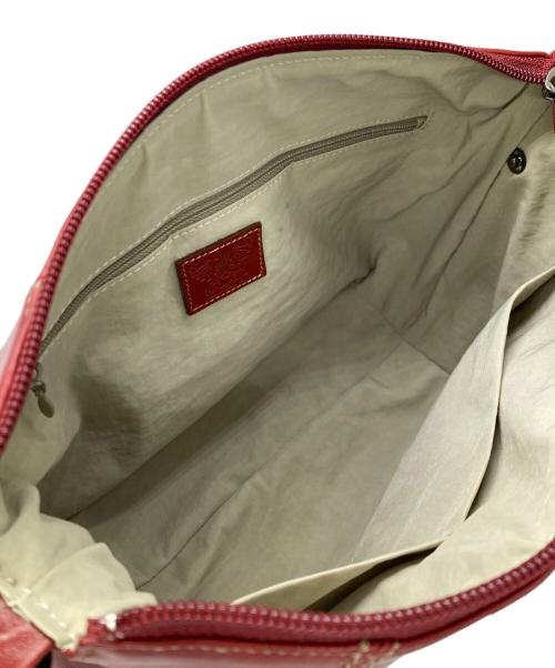 Hamano（ハマノ）HAMANO (ハマノ) レザーショルダーバッグ レッドの古着・服飾アイテム