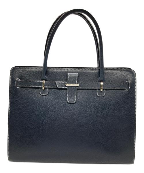 Hamano（ハマノ）HAMANO (ハマノ) レザーハンドバッグ ブラックの古着・服飾アイテム