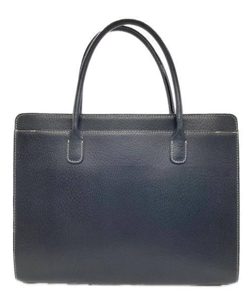 Hamano（ハマノ）HAMANO (ハマノ) レザーハンドバッグ ブラックの古着・服飾アイテム