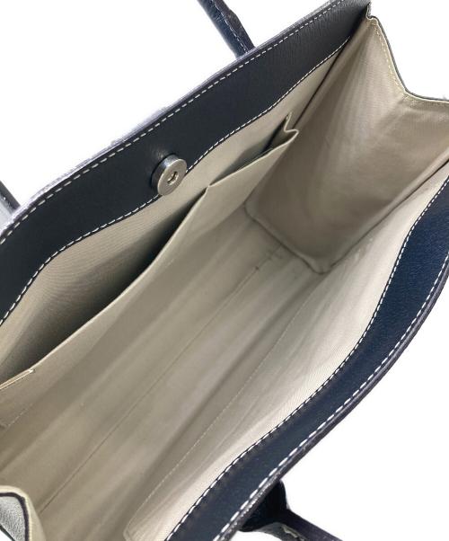 Hamano（ハマノ）HAMANO (ハマノ) レザーハンドバッグ ブラックの古着・服飾アイテム