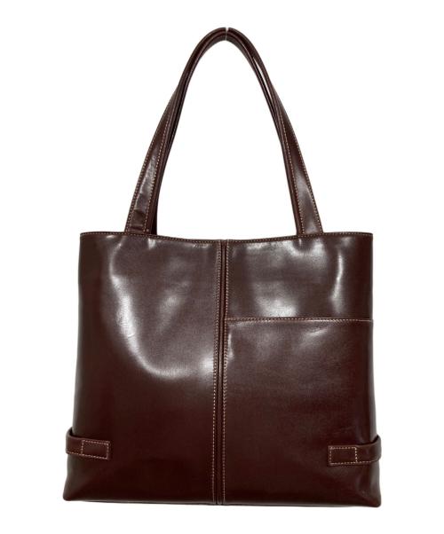 Hamano（ハマノ）HAMANO (ハマノ) レザートートバッグ ブラウンの古着・服飾アイテム