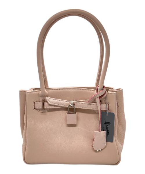 Hamano（ハマノ）HAMANO (ハマノ) ターンロックデザインハンドバッグ ピンクの古着・服飾アイテム