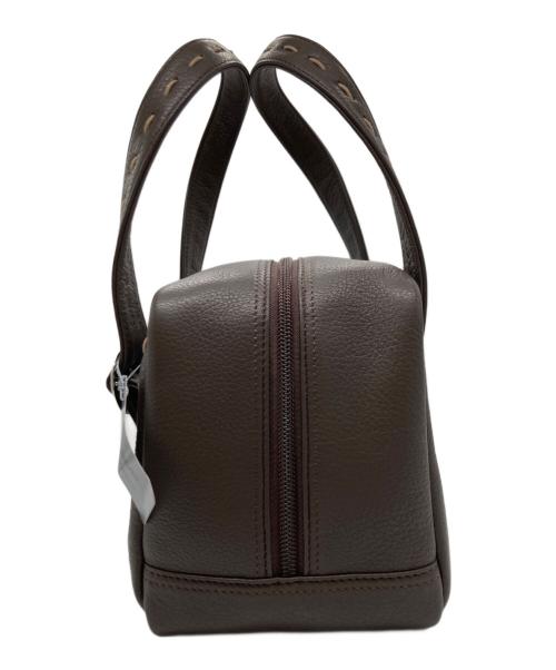 Hamano（ハマノ）HAMANO (ハマノ) スクエアステッチハンドバッグ ブラウンの古着・服飾アイテム