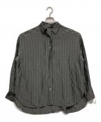 FRAMeWORKフレームワーク）の古着「キュプラストライプオーバーシャツ」｜グレー