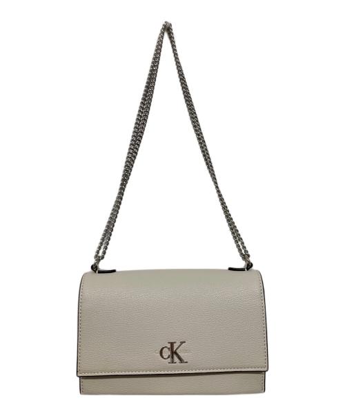 ck Calvin Klein（シーケーカルバンクライン）ck Calvin Klein (シーケーカルバンクライン) チェーンショルダーバッグ ホワイトの古着・服飾アイテム