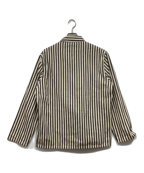 Regency Works（リージェンシーワークス）Regency Works (リージェンシーワークス) ティッキング ストライプ エンジニア ジャケット ベージュ×ブラック サイズ:Mの古着・服飾アイテム