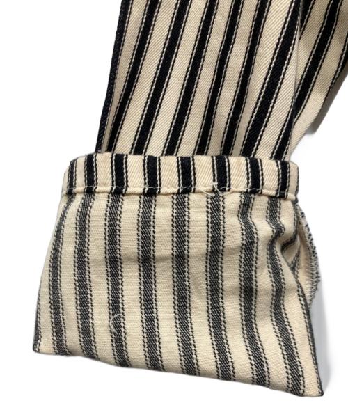 Regency Works（リージェンシーワークス）Regency Works (リージェンシーワークス) ティッキング ストライプ エンジニア ジャケット ベージュ×ブラック サイズ:Mの古着・服飾アイテム